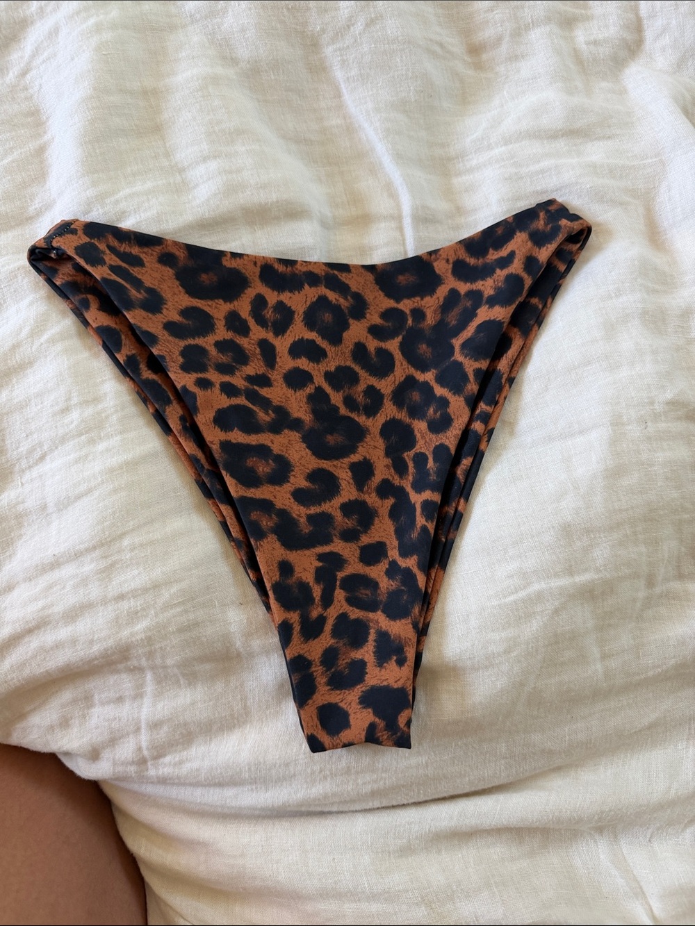 Skatie Leopard Print Bikini Bottoms in Brown
